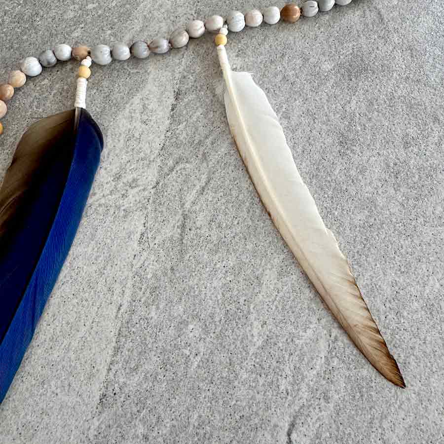 Korálky s peřím do vlasů - Amarela - Obrázek 3