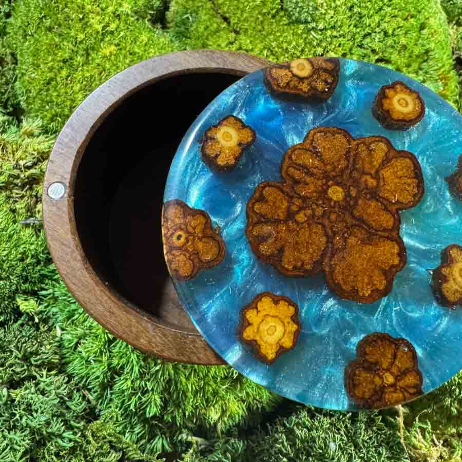 Dřevěná dóza kulatá - Marirí centro - Obrázek 9