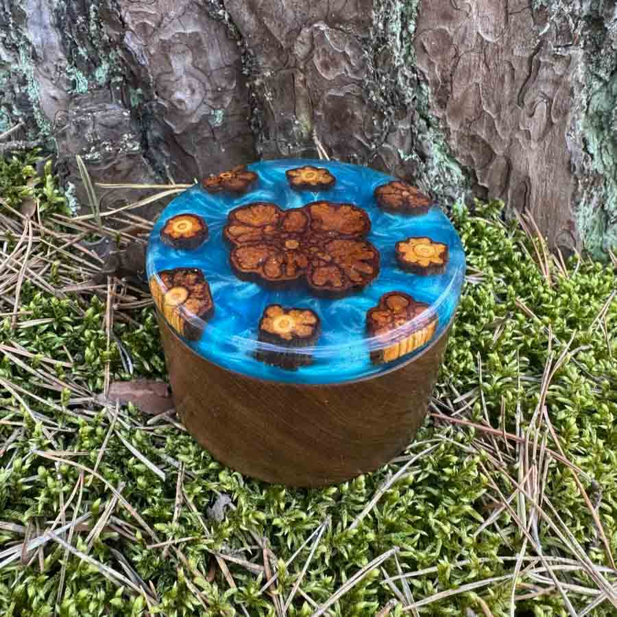 Dřevěná dóza kulatá - Marirí centro